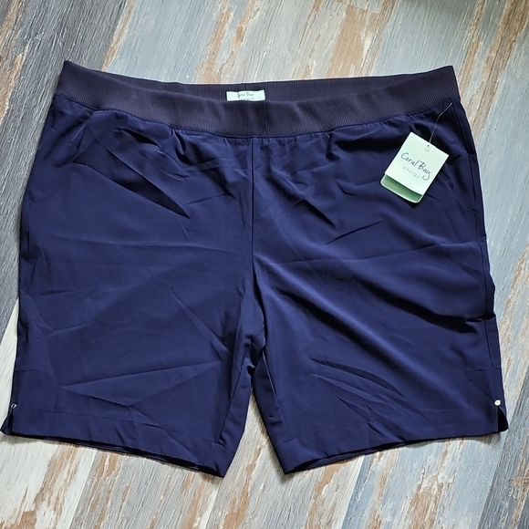 Coral Bay Blue Bermuda Shorts with Stretchy Waistband - Picture 1 of 7